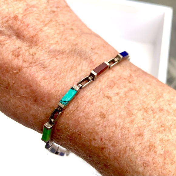 Colorful Sterling Link Bracelet - Picture 3 of 8